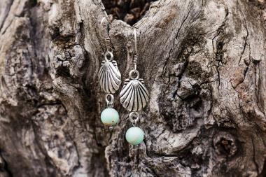 Pismo Beach Seashell Handcrafted Ear Rings 