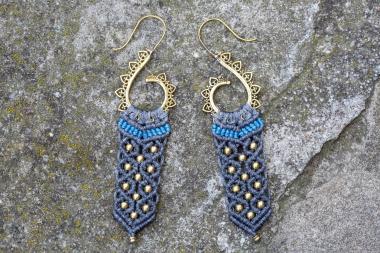 Royal Blue Beaded Earrings 