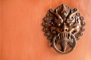 The Fighting Lion Copper Knocker
