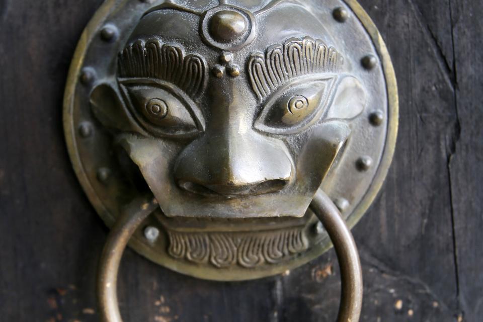 The Fighting Lion Copper Knocker
